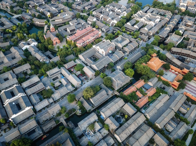 Starożytne Miasto Taierzhuang, Shandong, Chiny Z Perspektywy Fotografii Lotniczej