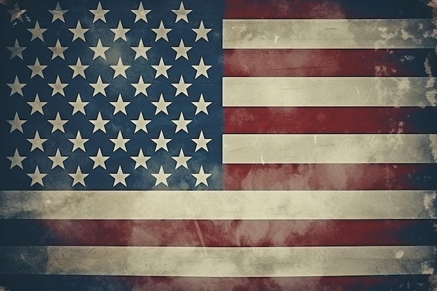Starożytne tło z flagą Stanów Zjednoczonych