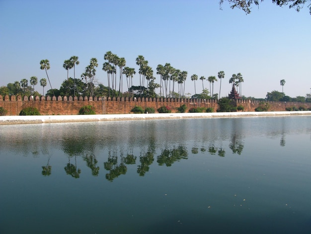 Starożytny Fort W Mandalay Myanmar