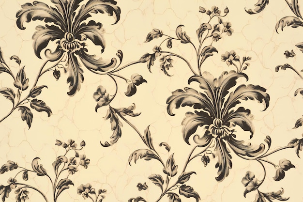 Starożytny ozdobny kwiat w stylu wiktoriańskim Bezszwowy wzór