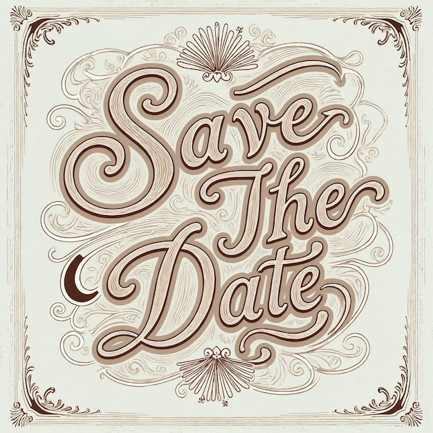 Starożytny projekt kaligraficzny Save the Date