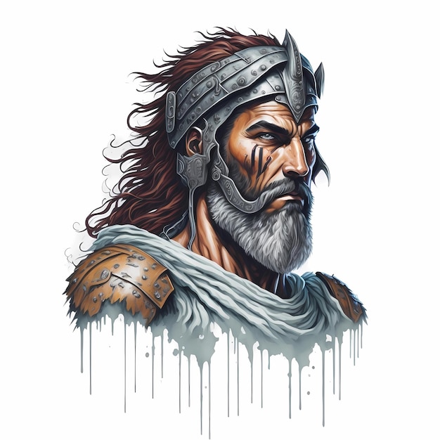 Starożytny spartański wojownik w tradycyjnej zbroi