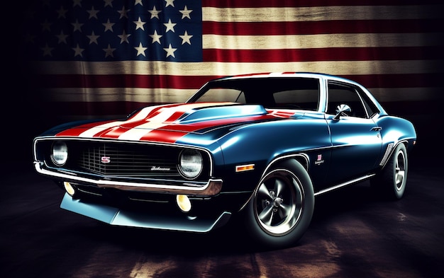 Zdjęcie stars and stripes speedster high detail amerykański muscle car