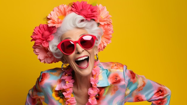 Starsza kobieta o żywej osobowości i wyjątkowym wyczuciu stylu