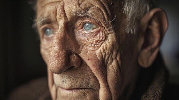 Zdjęcie starszy dżentelmen z niepokojącym wyglądem niezdolny do dostosowania swoich wspomnień do rzeczywistości
