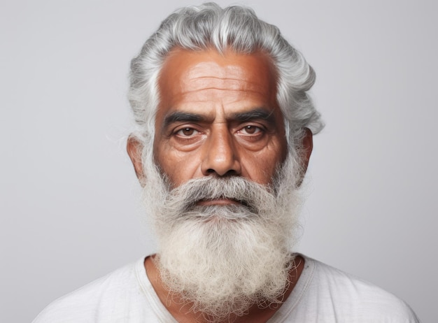 Starszy Hindus z białą brodą i wąsami