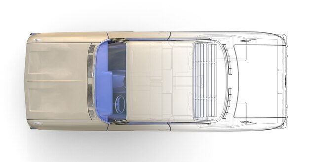 Stary amerykański samochód w doskonałym stanie. renderowania 3D.