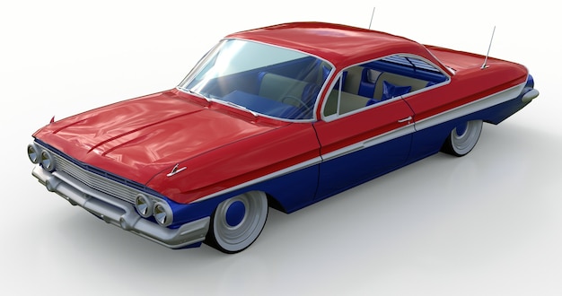 Zdjęcie stary amerykański samochód w doskonałym stanie. renderowania 3d.