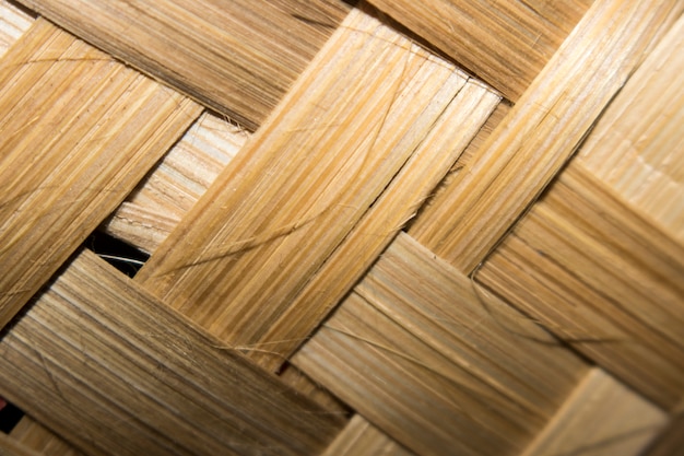 Stary bambus wyplata matowej tekstury zakończenie up pojedynczą ostrość