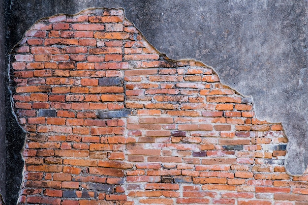 Stary cement, ściana z cegieł tekstura