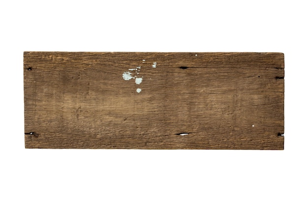 Stary drewniany tablica znak tło deska drewno na białym tle do projektowania dzieł sztuki lub dodać wiadomość tekstową