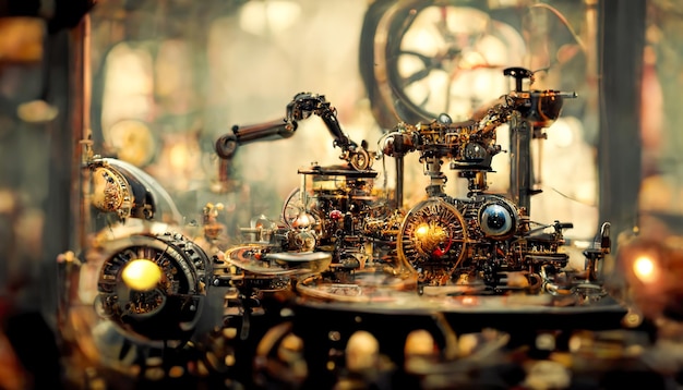 Stary mechanizm steampunkPrzekładnie mechaniczne