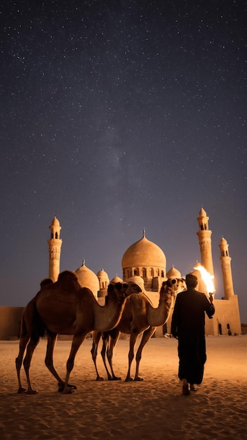 stary meczet na środku pustyni