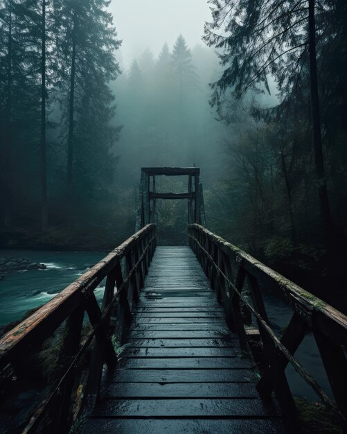 Stary most na terenie leśnym