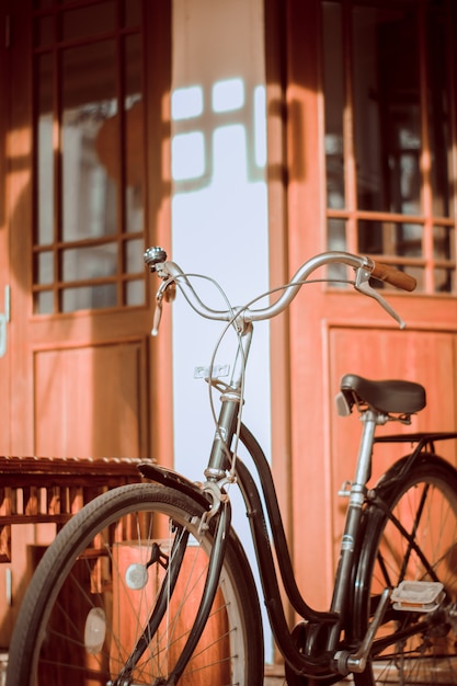 Zdjęcie stary rower rocznika tło