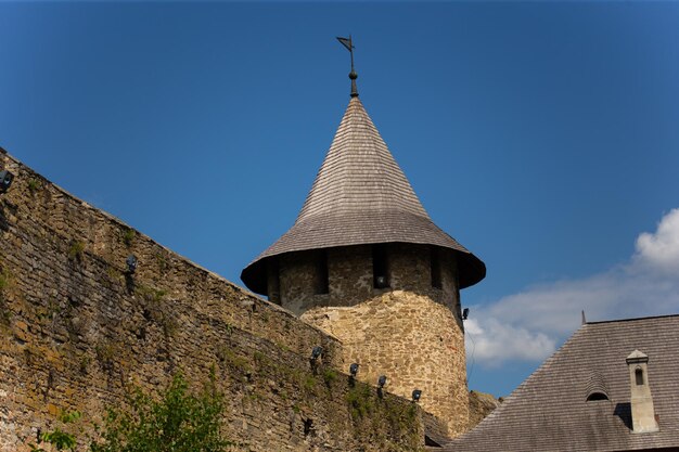 Stary średniowieczny Zamek Na Tle Zielonego Pola W Lecie