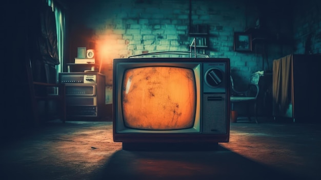 stary telewizor z ekranem