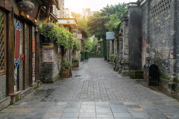 Starzy budynki w Kuan Alley i Zhai Alley, Chengdu, Syczuan