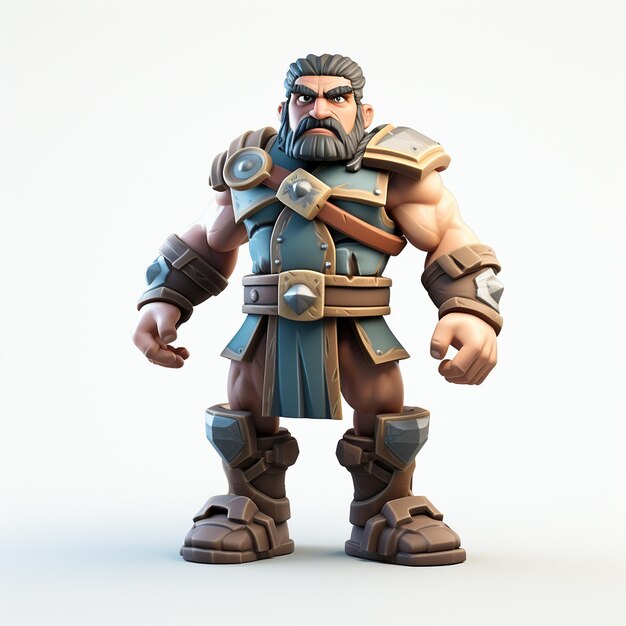 Static Man 3D Model Clash of Clans Style białe tło