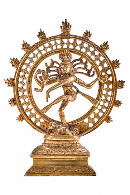 Statua Shiva Nataraja, Lord of Dance na białym tle