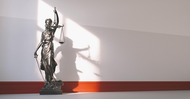 Statua Sprawiedliwości lub Iustitia Justitia, rzymska bogini Sprawiedliwości