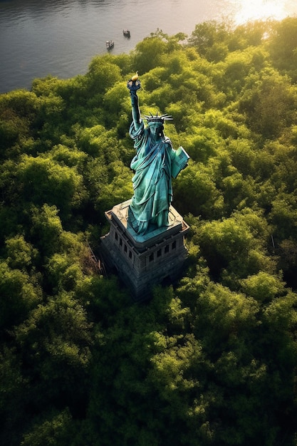 Statua Wolności z góry Statuy Wolności