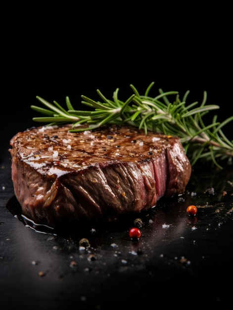 Zdjęcie steak studio shot izolowany na czystym tle fotografia żywności generatywna sztuczna inteligencja