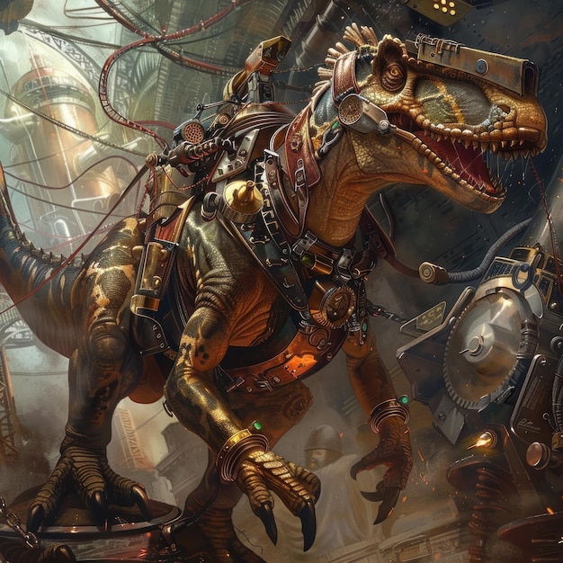 Steampunk dinozaury cyber renesansowy