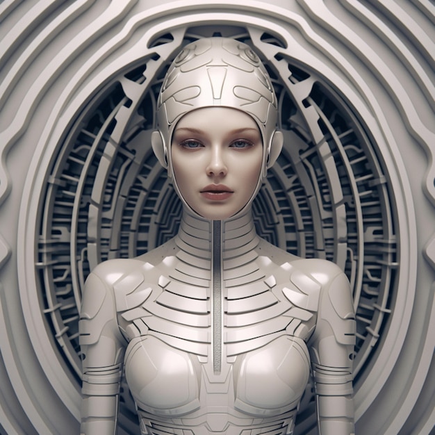 Steampunk fantasy futurystyczne zdjęcia twarzy robotów AI Generowana sztuka