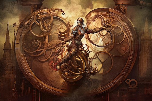 Steampunk igrzyska olimpijskie ilustracja generatywna ai