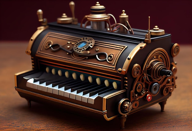 Steampunkowe mini pianino