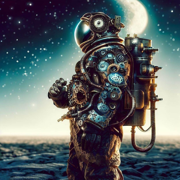 Steampunkowy kostium astronauty