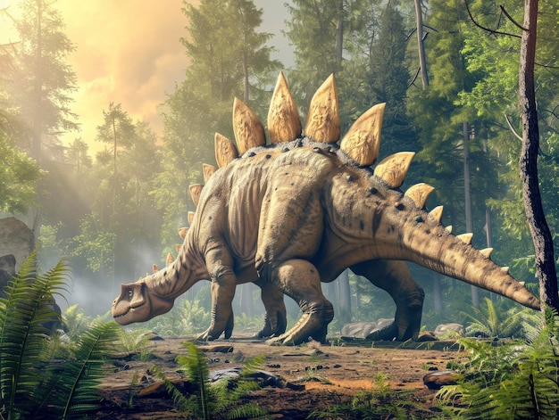 Stegosaurus w swoim naturalnym środowisku