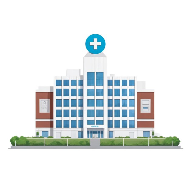 Stereoskopiczna ikona budynku szpitala
