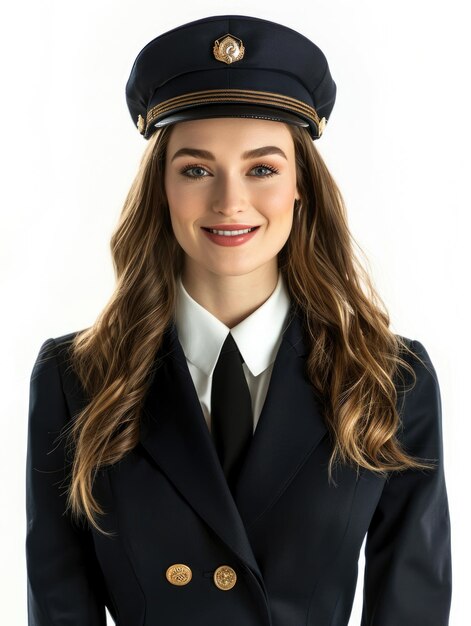 stewardesa na białym tle