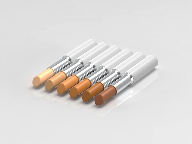 Stick concealer palette naturalny ton na białym tle 3D Render