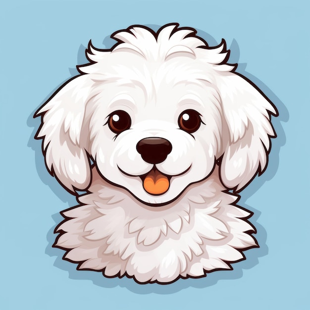 Zdjęcie sticker happy bichon frise cute cartoon style wektorowy projekt