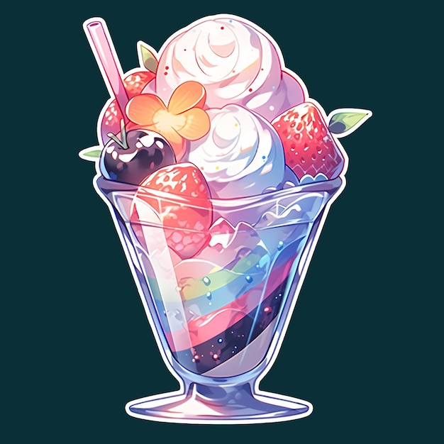 Sticker sundae lody kawaii