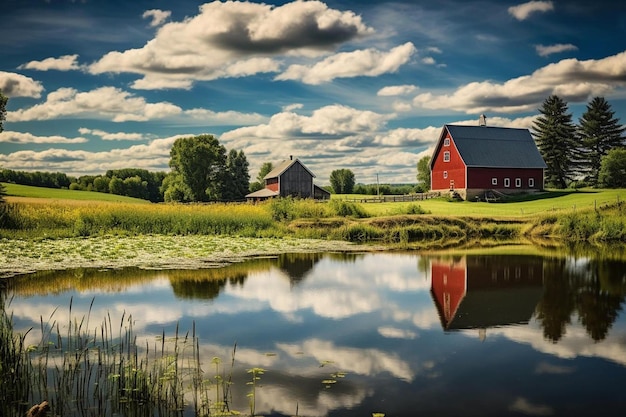 stodoła nad jeziorem