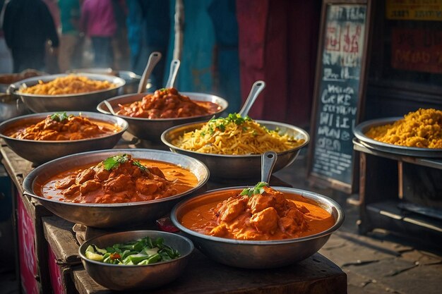 Zdjęcie stoisko spożywcze na ulicy tikka masala