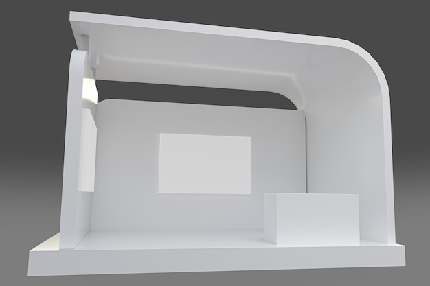 Stoisko wystawowe dla makiet i tożsamości korporacyjnejDesign wyświetlaczaBooth pusty DesignBooth detaliczny 3d