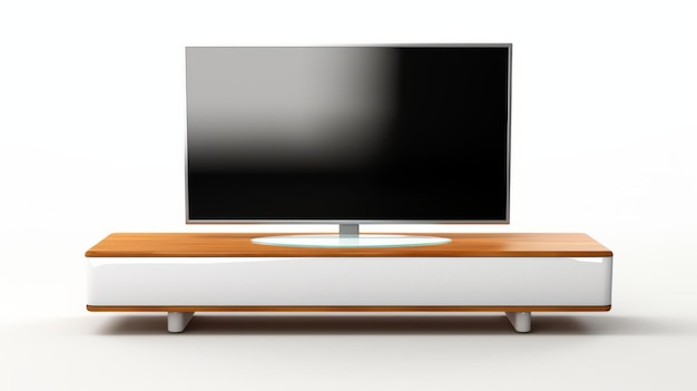 Zdjęcie stojak telewizyjny z białym tłem