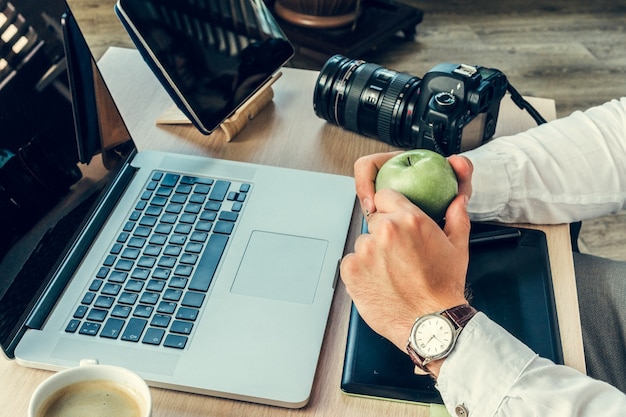 Stół Roboczy Fotografa Z Bliska