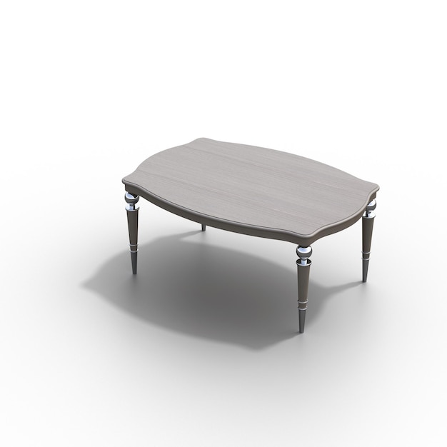 Zdjęcie stół z jadalnią na białym tle renderowanie cg ilustracji 3d