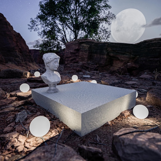 Stone Desert of Utah to miejsce zachodniej renderingu 3d