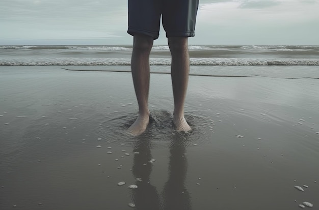 Zdjęcie stopy na brzegu