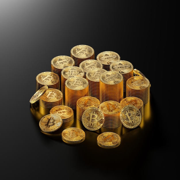 Zdjęcie stos bitcoinów