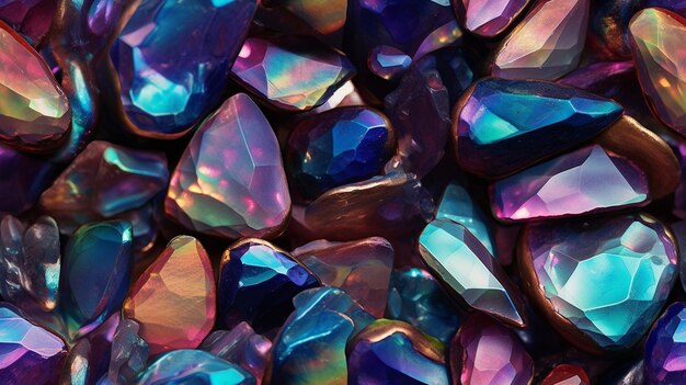 Stos kolorowych kryształów