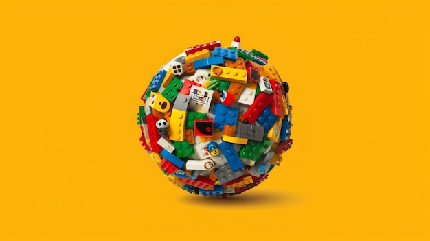 Stos kolorowych zabawek pudełko z odizolowaną ilustracją tła Generative Ai