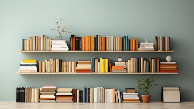 Stos książek na minimalistycznym tle lub zapas książek na tle światowego dnia książki